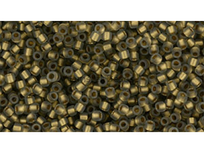 Бисер TOHO Round 15/0 TR-15-999F - Gold-Lined Frosted Black Diamond