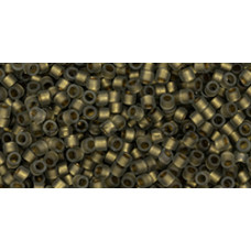 Бисер TOHO Treasure 11/0 TT-01-271FM - Frosted Gold-Lined Black Diamond Luster