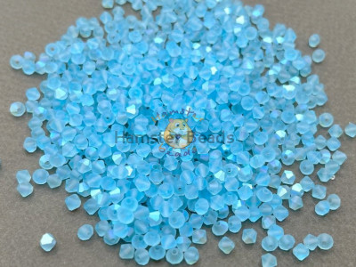 Биконусы Preciosa Aqua Bohemica AB Matt 4 mm