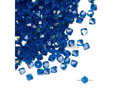 Биконусы Preciosa Capri Blue AB 4 mm