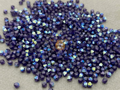 Биконусы Preciosa Deep Tanzanite AB Matt 4 mm