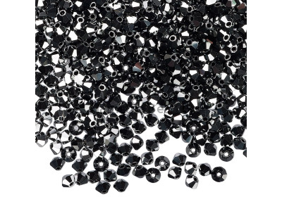 Биконусы Preciosa Jet Hematite 3 mm