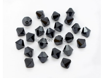 Биконусы Preciosa Jet Hematite 4 mm