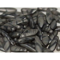 Бусины Кинжалы Crystal Chrome Stripes Matted Glass Daggers beads 2-hole 5x16 мм/ 10 шт