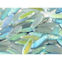 Бусины Кинжалы Crystal Green Rainbow Glass Daggers beads 2-hole 5x16 мм/ 10 шт