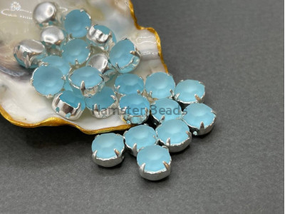 Матовые шатоны ss39 Aqua Bohemica Matt оправа серебро