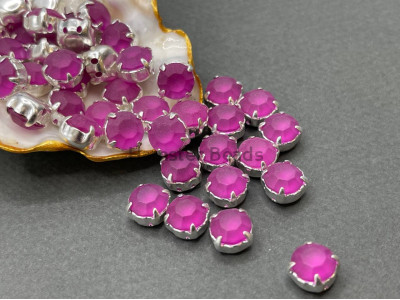Матовые шатоны ss39 Fuchsia Matt оправа серебро
