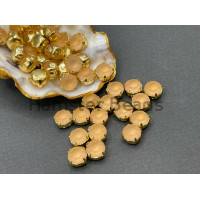 Матовые шатоны ss39 Light Peach Matt оправа золото