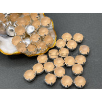Матовые шатоны ss39 Light Peach Matt оправа серебро