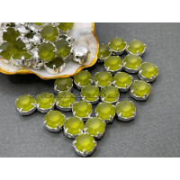 Матовые шатоны ss39 Olivine Matt оправа серебро