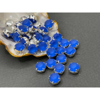 Матовые шатоны ss39 Sapphire Matt оправа серебро
