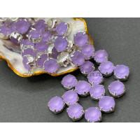 Матовые шатоны ss39 Violet Matt оправа серебро