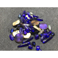 Мультимикс стеклянных бусин Preciosa Metallic Dark Blue Чехия