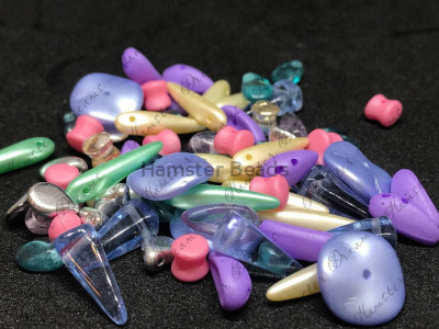 Мультимикс стеклянных бусин Preciosa Pastels and Silver Чехия