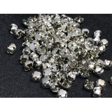 Шатоны Black Diamond /оправа серебро, ss16 (4 мм), 10 шт 