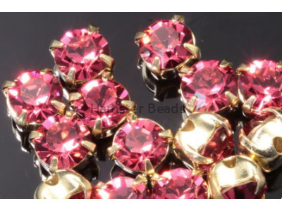 Шатоны Indian Pink /оправа золото, ss16 (4 мм), 10 шт Шатоны Indian Pink /оправа золото, ss16 (4 мм), 10 шт