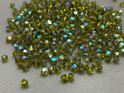 Биконусы Preciosa Olivine AB 3 mm