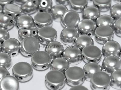 Бусины Кабошон Aluminium Silver 2-hole beads 6 мм / 10 шт