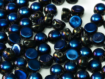 Бусины Кабошон Jet Full Azuro 2-hole beads 6 мм / 10 шт