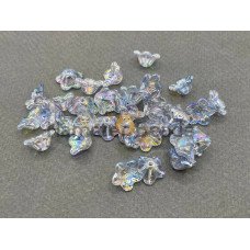 Бусины-цветы Вьюнок Crystal Blue Rainbow 7x13 mm / 10 шт