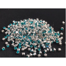 Шатоны Blue Zircon /оправа серебро, ss16 (4 мм), 10 шт 
