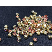 Шатоны Crystal Apricot /оправа золото, ss16 (4 мм), 10 шт 
