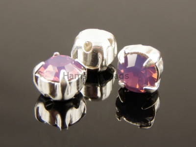Шатоны Amethyst Opal /оправа серебро, ss16 (4 мм), 10 шт 