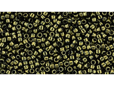 Бисер TOHO Round 15/0 TR-15-422 - Gold-Lustered Dk. Antique Bronze