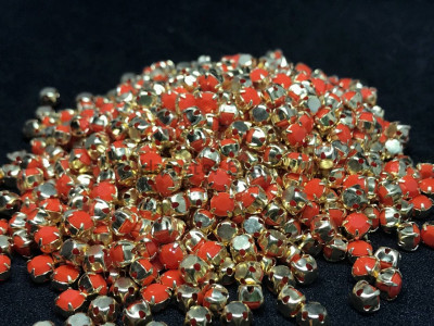 Шатоны Coral /оправа золото, ss16 (4 мм), 10 шт 