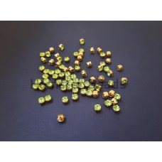 Шатоны Peridot /оправа золото, ss16 (4 мм), 10 шт 