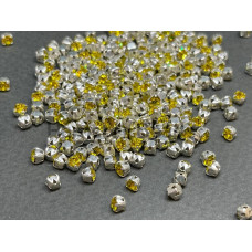 Шатоны Citrine/оправа серебро, ss12 (3 мм), 10 шт 