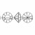 Шатоны Light Rose /оправа серебро, ss12 (3 мм), 10 шт 