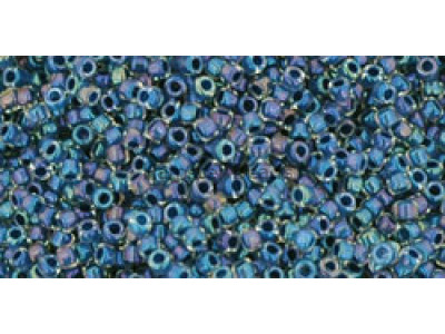 Бисер TOHO Round 15/0 TR-15-188 - Inside-Color Luster Crystal/Capri Blue-Lined Бисер TOHO Round 15/0 TR-15-188 - Inside-Color Luster Crystal/Capri Blue-Lined
