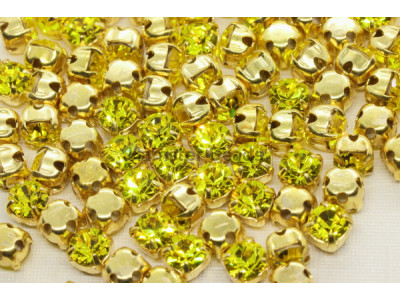 Шатоны Citrine/оправа золото, ss12 (3 мм), 10 шт 