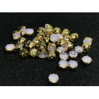 Шатоны Rose Opal /оправа золото, ss12 (3 мм), 10 шт 