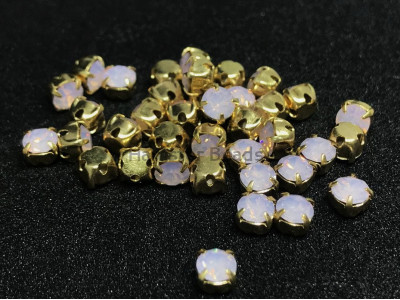 Шатоны Rose Opal /оправа золото, ss12 (3 мм), 10 шт 
