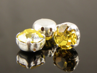 Шатоны Citrine /оправа серебро, ss16 (4 мм), 10 шт 