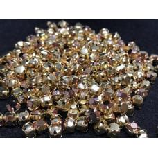 Шатоны Crystal Capri Gold /оправа золото, ss16 (4 мм), 10 шт 