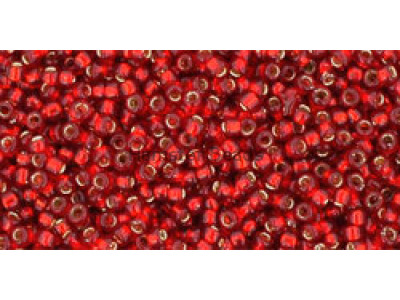 Бисер TOHO Round 15/0 TR-15-25C - Silver-Lined Ruby