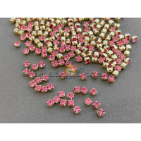 Шатоны Rose /оправа золото, ss16 (4 мм), 10 шт 