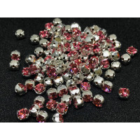 Шатоны Light Rose /оправа серебро, ss16 (4 мм), 10 шт 