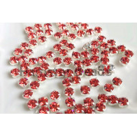 Шатоны Padparadscha /оправа серебро, ss16 (4 мм), 10 шт 