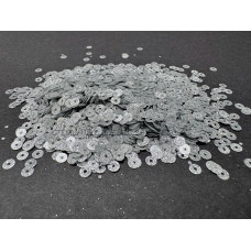 Пайетки Серебро Glitter плоские 4 мм (3 г)