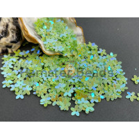 Пайетки Цветочки Opaque Light Green Blue Luster 10 мм (3 г) Китай