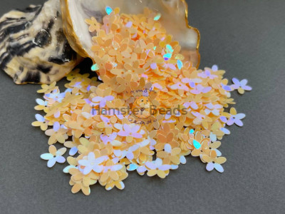 Пайетки Цветочки Opaque Light Orange Blue Luster 10 мм (3 г) Китай