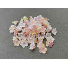 Бусины-цветы Вьюнок White Milk Apricot Rainbow 7x13 mm / 10 шт