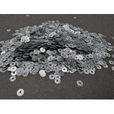 Пайетки Серые Glitter плоские 4 мм (3 г)