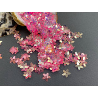 Пайетки Цветочки Pink Yellow Luster 10 мм (3 г) Китай