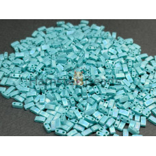 Бисер Miyuki Half Tila #HTL0412FR - Opaque Turq Green Matted AB / 5 г