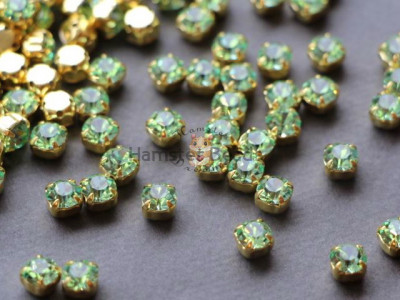 Шатоны ss29 Chrysolite/ оправа золото